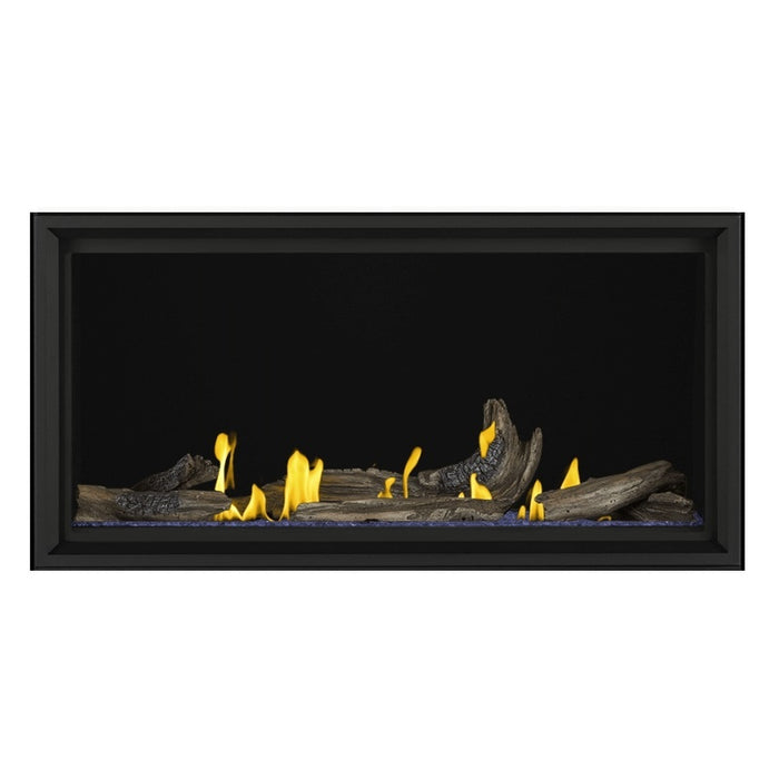 Napoleon Tall Vector 50" Linear Direct Vent Gas Fireplace with Blue Glass Embers and High Definition Driftwood Log Set