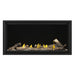 Napoleon Tall Vector 50" Linear Direct Vent Gas Fireplace with Clear Glass Beads and High Definition Oak Log Set