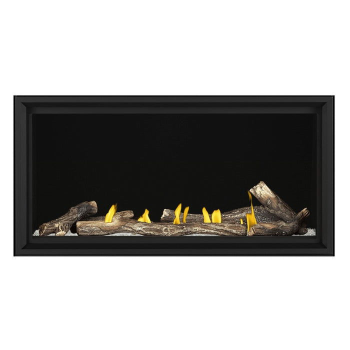  Napoleon Tall Vector 50" Linear Direct Vent Gas Fireplace with Clear Glass Embers and High Definition Oak Log Set