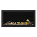  Napoleon Tall Vector 50" Linear Direct Vent Gas Fireplace with Clear Glass Embers and High Definition Oak Log Set