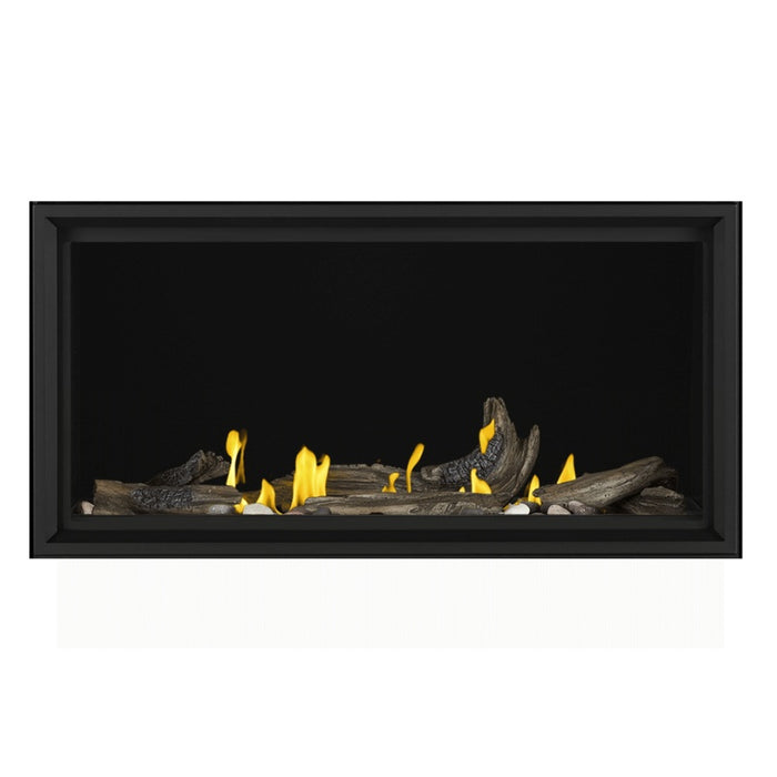 Napoleon Tall Vector 50" Linear Direct Vent Gas Fireplace with Mineral Rock Kit and High Definition Driftwood Log Set