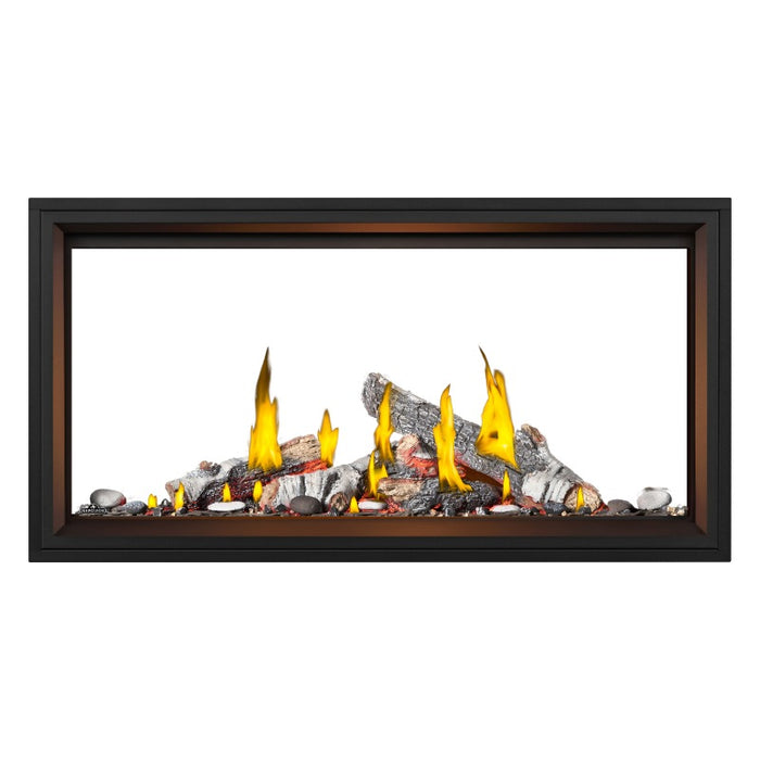 Napoleon Tall Vector 50" See Through  with Luminous Birch Logs Direct Vent Linear Gas Fireplace