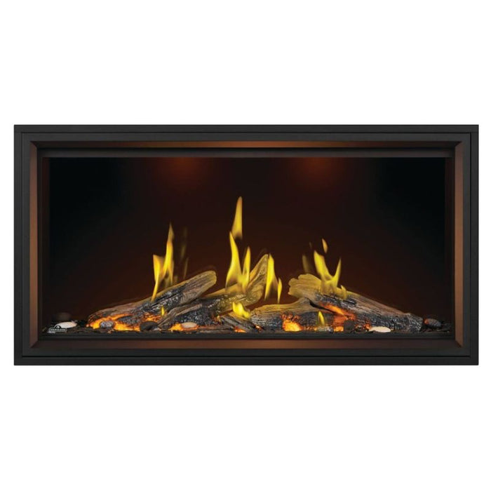 Napoleon Tall Vector 50" with Luminous Driftwood Logs Direct Vent Linear Gas Fireplace