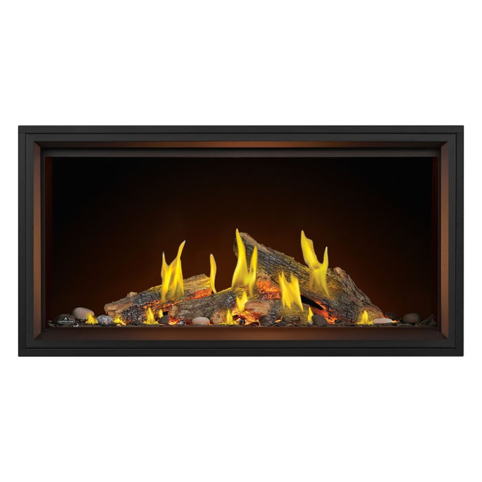 Napoleon Tall Vector 50" with Luminous Oak Logs Direct Vent Linear Gas Fireplace