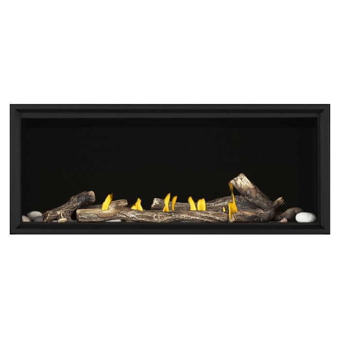 Napoleon Tall Vector 62" Linear Direct Vent Gas Fireplace Mineral Rock Kit and High Definition Oak Log Set