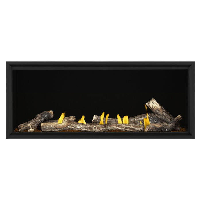 Napoleon Tall Vector 62" Linear Direct Vent Gas Fireplace with Amber Glass Embers and High Definition Oak Log Set