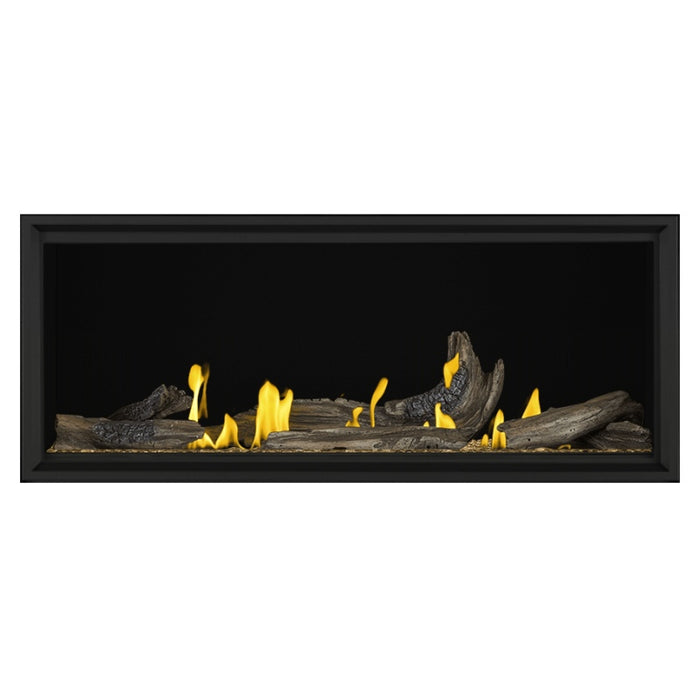 Napoleon Tall Vector 62" Linear Direct Vent Gas Fireplace with Topaz Glass Beads and High Definition Driftwood Log Set