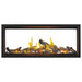 Napoleon Tall Vector 62" See Through  with Luminous Oak Logs Direct Vent Linear Gas Fireplace
