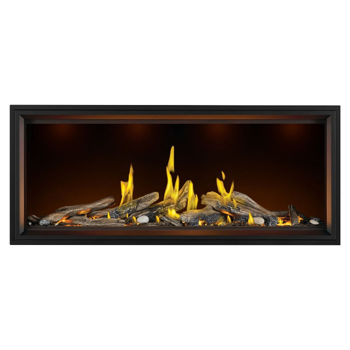 Napoleon Tall Vector 62" with Luminous Driftwood Logs Direct Vent Linear Gas Fireplace