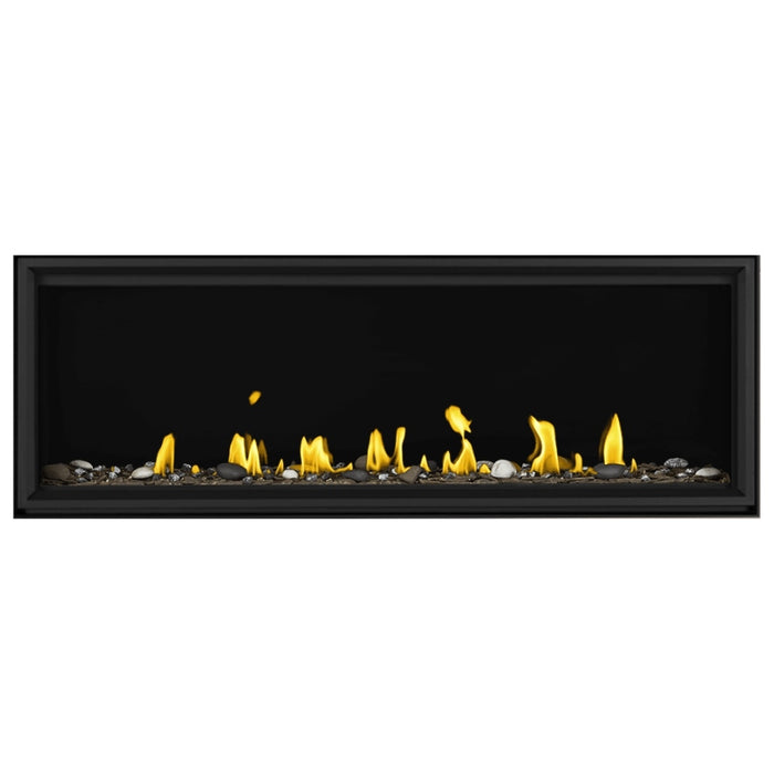 Napoleon Tall Vector 74" Linear Direct Vent Gas Fireplace and Woodland Media Enhancement