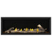 Napoleon Tall Vector 74" Linear Direct Vent Gas Fireplace with Amber Glass Embers and High Definition Oak Log Set