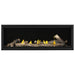 Napoleon Tall Vector 74" Linear Direct Vent Gas Fireplace with Black Glass Beads and High Definition Oak Log Set