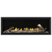 Napoleon Tall Vector 74" Linear Direct Vent Gas Fireplace with Clear Glass Beads and High Definition Oak Log Set