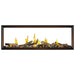 Napoleon Tall Vector 74" See Through  with Luminous Driftwood Logs Direct Vent Linear Gas Fireplace