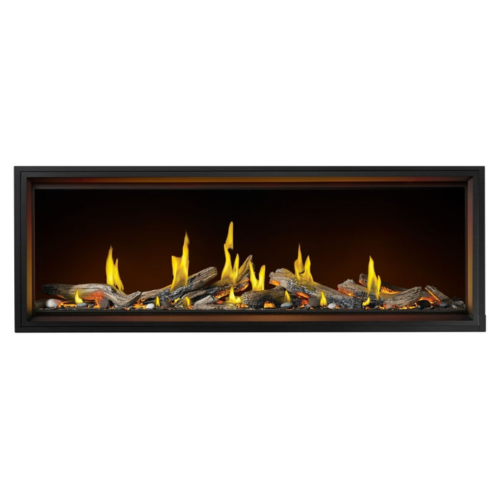 Napoleon Tall Vector 74" with Luminous  Driftwood Logs Direct Vent Linear Gas Fireplace