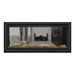 Napoleon Vector 38" See Thru Linear Direct Vent Gas Fireplace with Amber Glass Beads Face on White Background