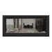 Napoleon Vector 38" See Thru Linear Direct Vent Gas Fireplace with Clear Glass Beads Face on White Background