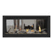 Napoleon Vector 38" See Thru Linear Direct Vent Gas Fireplace with Topaz Glass Beads and Beach Fire Kit Face on White Background