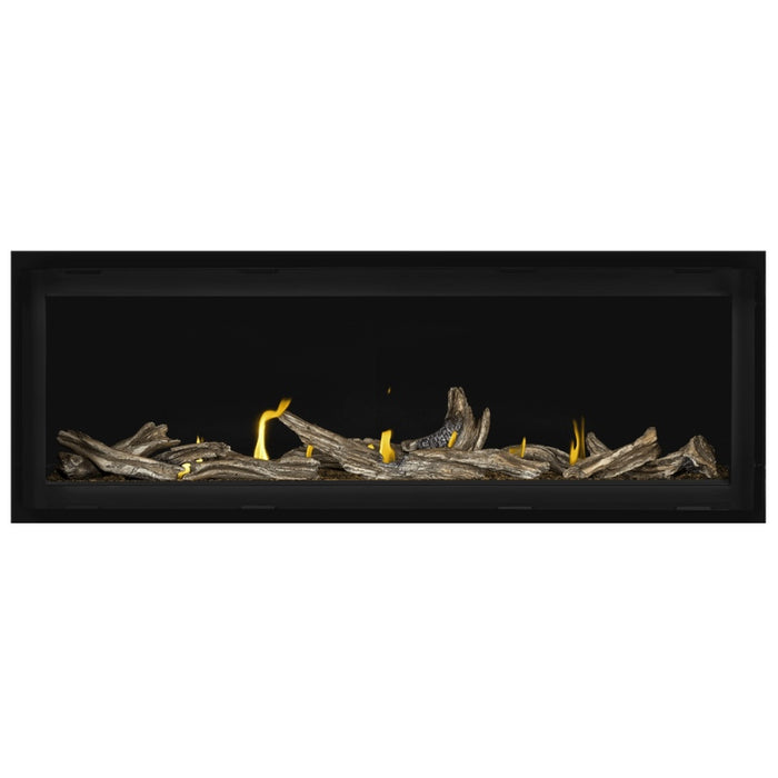 Napoleon Vector 50 Linear Gas Fireplace with Amber Crushed Glass Embers and High Definition Driftwood Logs
