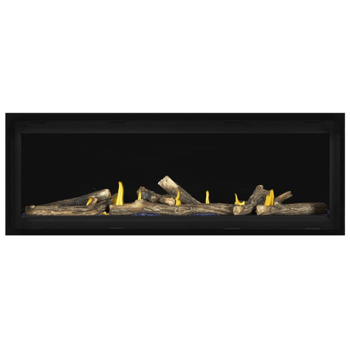 Napoleon Vector 50 Linear Gas Fireplace with Blue Crushed Glass Embers and Oak  High Definition Logs