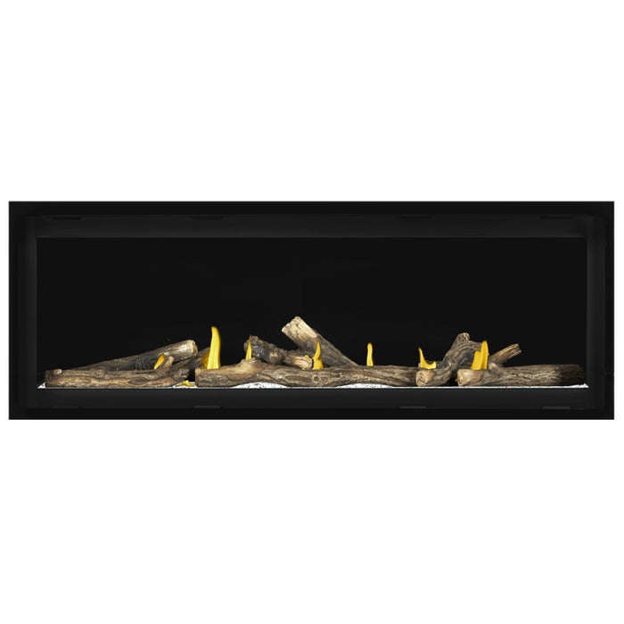 Napoleon Vector 50 Linear Gas Fireplace with Clear Crushed Glass Embers and Oak  High Definition Logs