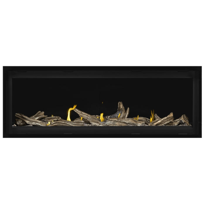 Napoleon Vector 50 Linear Gas Fireplace with Topaz Crushed Glass Embers and High Definition Driftwood Logs