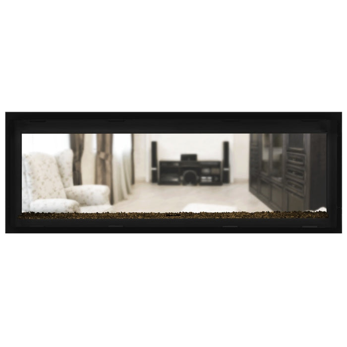Napoleon Vector 50 See Thru Linear Direct Vent Gas Fireplace with Amber Crushed Glass Embers