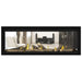 Napoleon Vector 50 See Thru Linear Direct Vent Gas Fireplace with Amber Crushed Glass Embers and High Definition Oak Logs