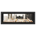 Napoleon Vector 50" See Thru Linear Direct Vent Gas Fireplace with Amber Glass Beads and Birch Log Kit Face on White Background