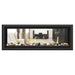 Napoleon Vector 50" See Thru Linear Direct Vent Gas Fireplace with Amber Glass Beads and Mineral Rock Kit Face on White Background