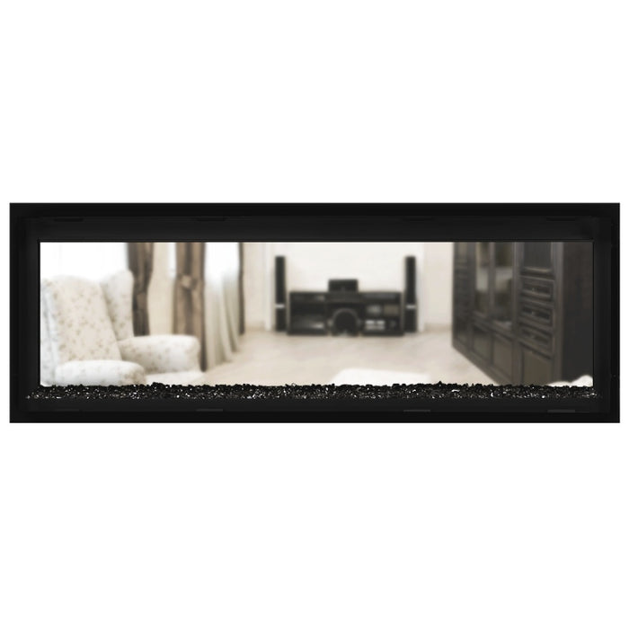 Napoleon Vector 50 See Thru Linear Direct Vent Gas Fireplace with Black Crushed Glass Embers