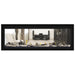 Napoleon Vector 50 See Thru Linear Direct Vent Gas Fireplace with Blue Crushed Glass Embers and Beach Fire Log Kit