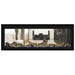 Napoleon Vector 50 See Thru Linear Direct Vent Gas Fireplace with Blue Crushed Glass Embers and High Definition Driftwood Logs