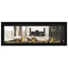 Napoleon Vector 50 See Thru Linear Direct Vent Gas Fireplace with Blue Crushed Glass Embers and High Definition Oak Logs