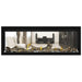 Napoleon Vector 50 See Thru Linear Direct Vent Gas Fireplace with Clear Crushed Glass Embers and High Definition Driftwood Logs