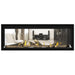 Napoleon Vector 50 See Thru Linear Direct Vent Gas Fireplace with Clear Crushed Glass Embers and High Definition Oak Logs