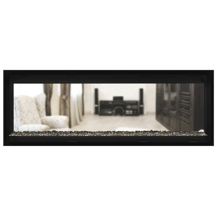 Napoleon Vector 50 See Thru Linear Direct Vent Gas Fireplace with Topaz Crushed Glass Embers