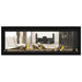 Napoleon Vector 50 See Thru Linear Direct Vent Gas Fireplace with Topaz Crushed Glass Embers and High Definition Oak Logs