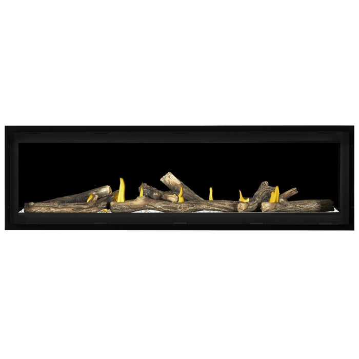 Napoleon Vector 62 Linear Gas Fireplace with Clear Crushed Glass Embers and Oak High Definition Logs 