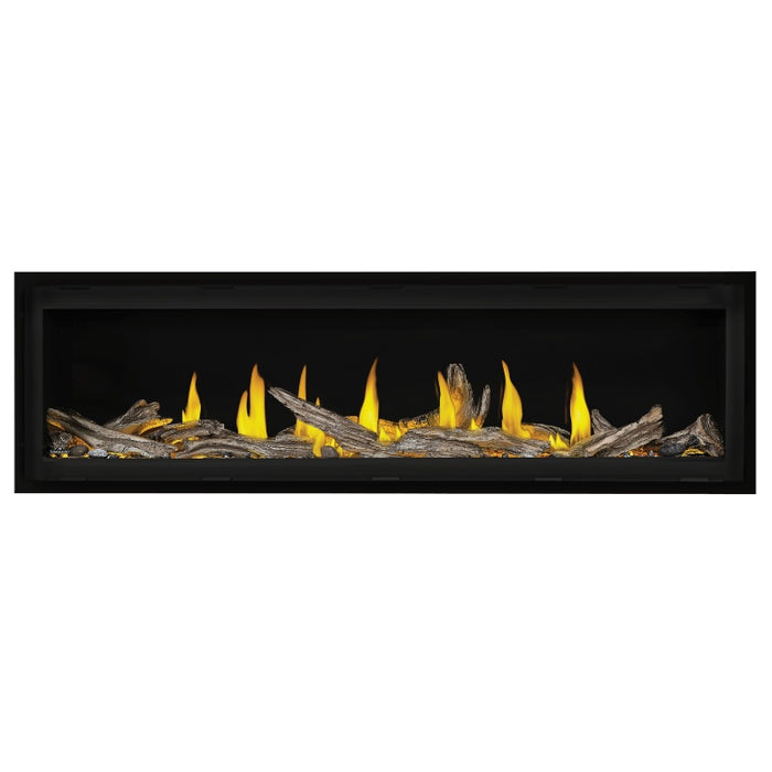 Napoleon Vector 62 Linear Gas Fireplace with High Definition Driftwood Logs  and Woodland Media Kit