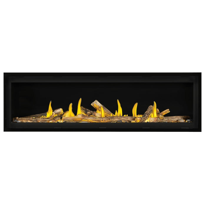Napoleon Vector 62" Linear Gas Fireplace with Oak High Definition Logs and Woodland Media Kit