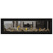 Napoleon Vector 62 See Thru Linear Direct Vent Gas Fireplace Amber Crushed Glass Embers and High Definition Driftwood Logs