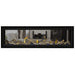 Napoleon Vector 62 See Thru Linear Direct Vent Gas Fireplace Blue Crushed Glass Embers and High Definition Driftwood Logs