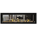Napoleon Vector 62 See Thru Linear Direct Vent Gas Fireplace Clear 
Crushed Glass Embers and High Definition Oak Logs