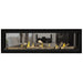 Napoleon Vector 62 See Thru Linear Direct Vent Gas Fireplace Topaz Crushed Glass Embers and High Definition Oak Logs