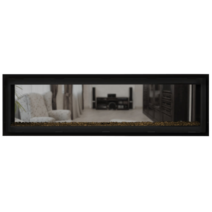 Napoleon Vector 62 See Thru Linear Direct Vent Gas Fireplace with Amber Crushed Glass Embers