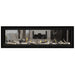 Napoleon Vector 62 See Thru Linear Direct Vent Gas Fireplace with Amber Crushed Glass Embers and Beach Fire Log Kit