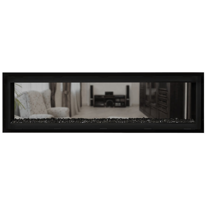 Napoleon Vector 62 See Thru Linear Direct Vent Gas Fireplace with Black Crushed Glass Embers