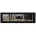 Napoleon Vector 62 See Thru Linear Direct Vent Gas Fireplace with Black Crushed Glass Embers and Beach Fire Log Kit