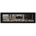 Napoleon Vector 62 See Thru Linear Direct Vent Gas Fireplace with Clear Crushed Glass Embers and Beach Fire Log Kit